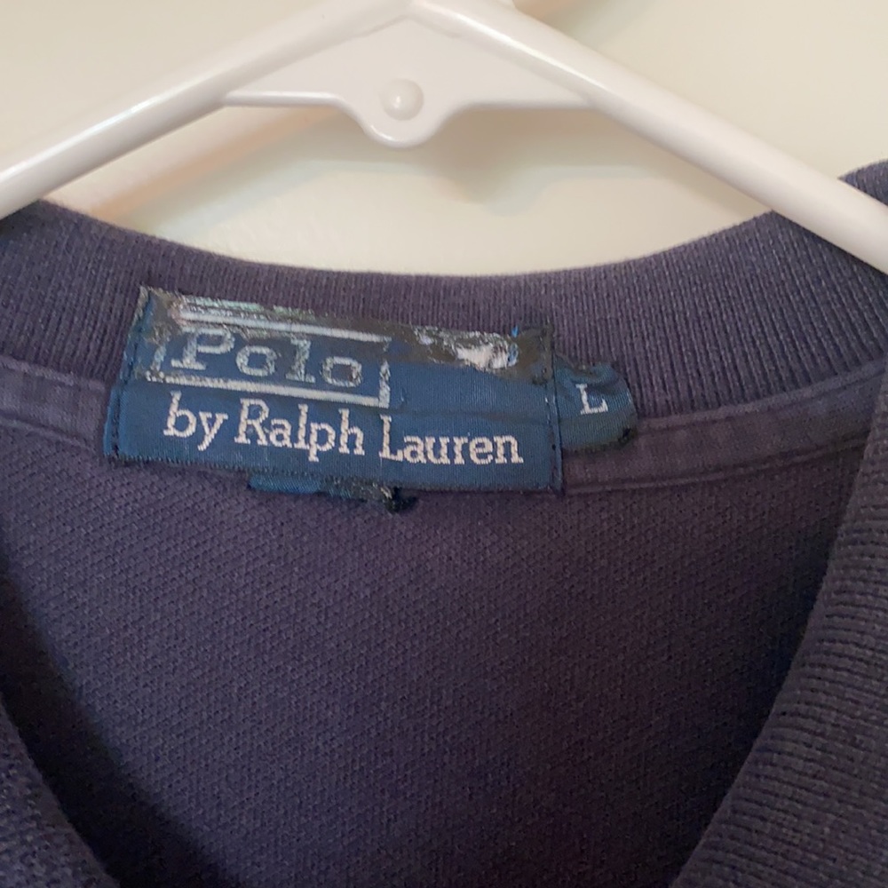 Men’s Ralph Lauren navy blue polo size L - Picture 2 of 5